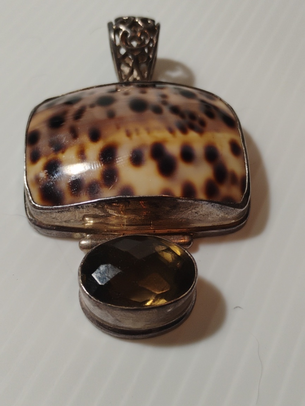 Large Southwestern Sterling 24 Grams Natural Dalmation Jaspar & Smokey Quartz - Picture 2 of 7